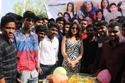 Lavanya Tripathi Birthday Celebrations with Fans